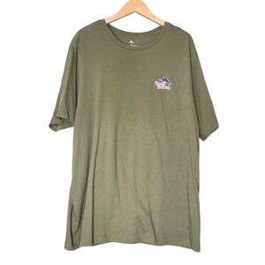 Tommy Bahama Graphic Tee Crew Short Sleeve Cotton Green Fake Brews Beer Men's XL